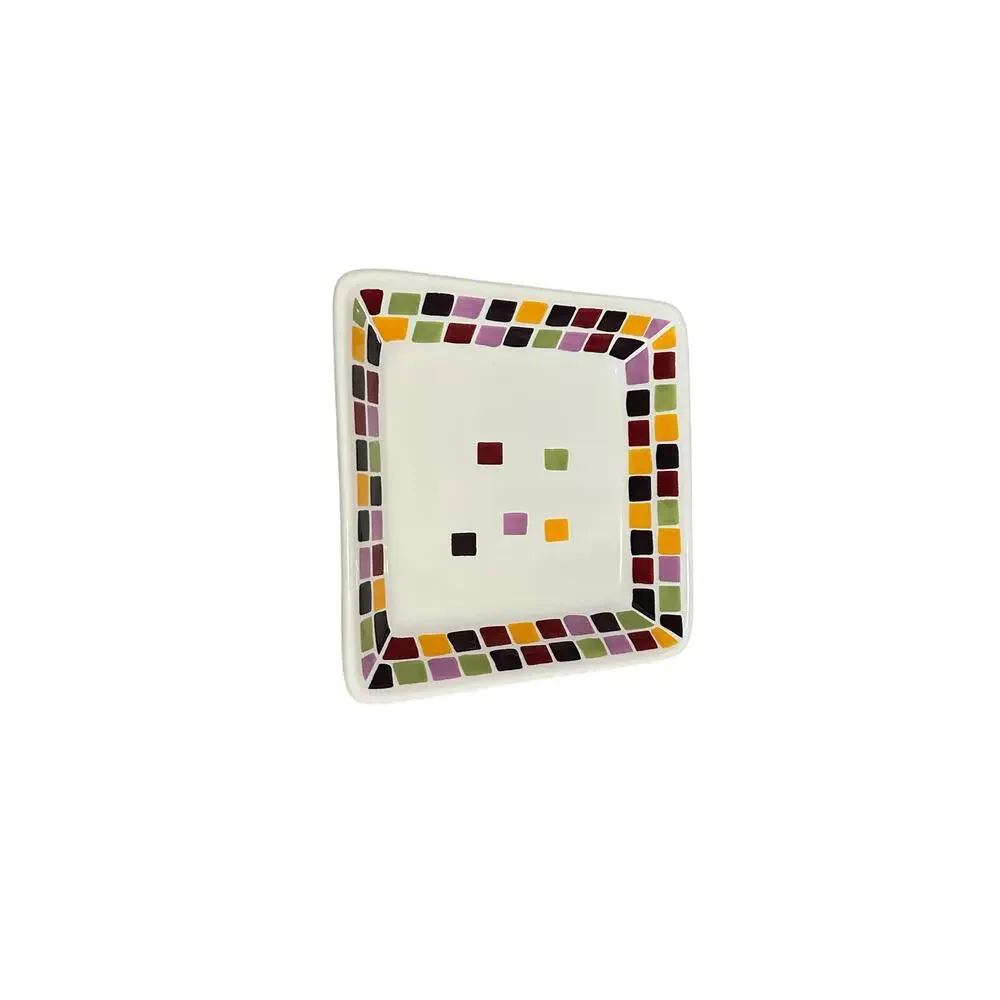 The Pampered Chef Simple Additions Salad Desert Mosaic Tiles Small Square Plate